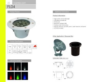 چراغ استخری 18 وات تک رنگ و فول کالر RGB - Image 2
